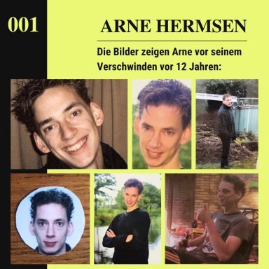 Mehrere Fotos von Arne Hermsen vor seinem Verschwinden im Jahr 2014.