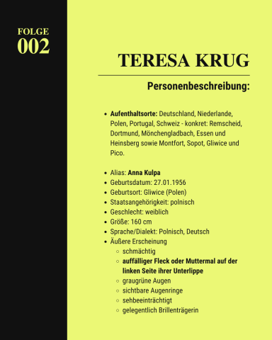 Personenbeschreibung von Teresa Krug