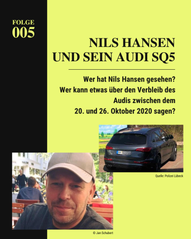 Grafik mit Foto von Nils und Foto seines Audis.