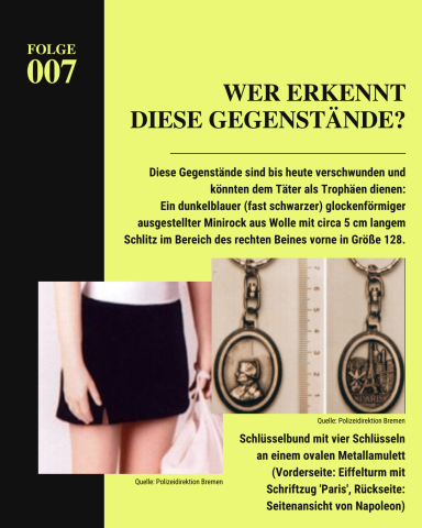 Grafik mit bis heute verschwundenen Gegenständen im Fall Adelina Pismak