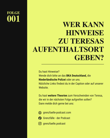 Aufruf zur Meldung von Hinweisen